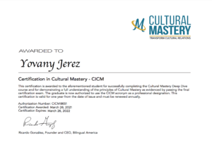 CICIM - Certification in Cultural Mastery - Yovany Jerez